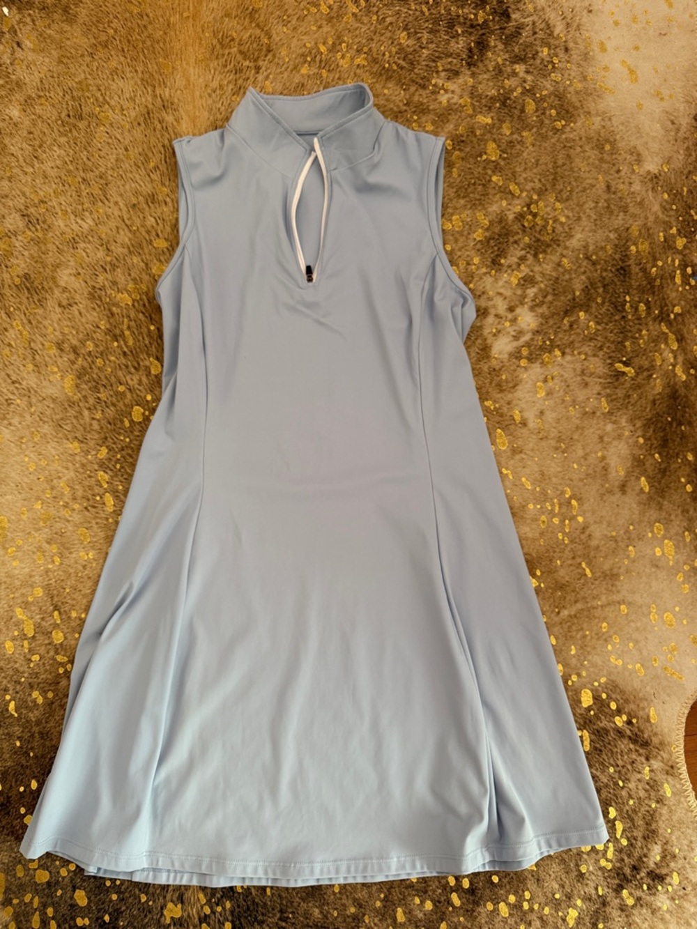Sleeveless Light Blue Golf Dress with quarter zip neckline